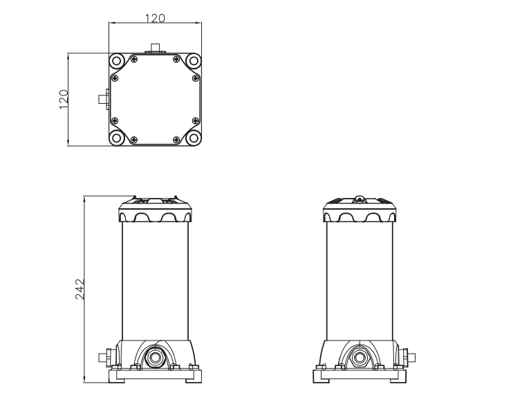 航行信號燈(雙層)尺寸圖