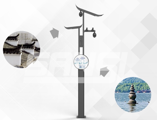 湖濱路步行街智慧路燈外形設計創(chuàng)意來源
