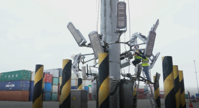 三思項目-某國內(nèi)港口碼頭高桿燈改造范例圖