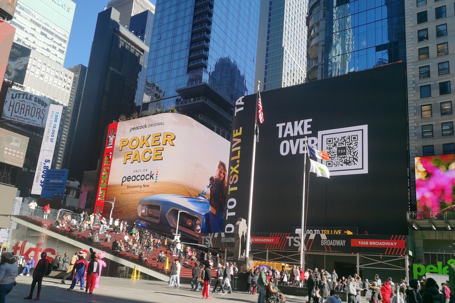 紐約TSX百老匯1800㎡巨幕,三思LED,硬核科技,打造沉浸式,娛樂新地標(biāo)