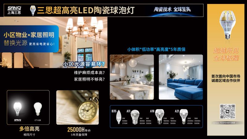 超越所見(jiàn),三思,重磅發(fā)布,10000流明,A21,陶瓷球泡,高端光源,“陶瓷芯”,填補(bǔ)全球市場(chǎng)空白